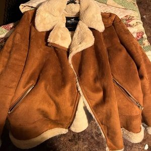 Hollister Faux Fur Suede Biker Jacket